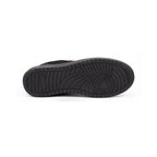 Thylacin Midnight Panther low-top sneaker in all-black suede — rubber outsole of the shoe