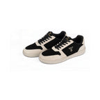 Thylacin Woodland Fox low-top sneakers in black and cream suede — a pair