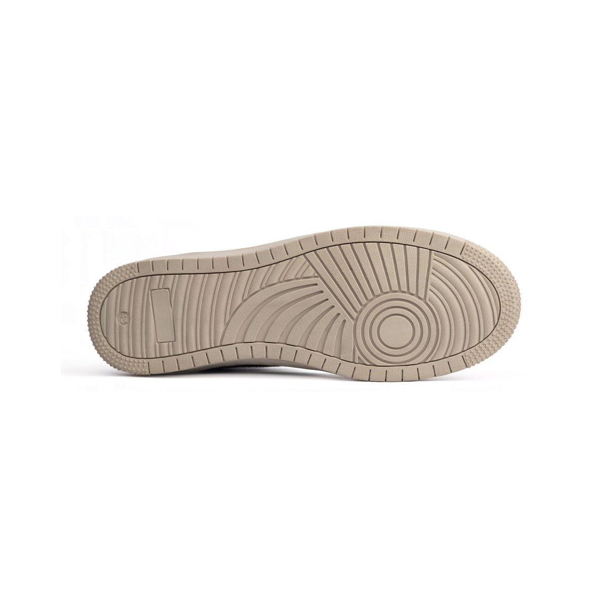 Thylacin Woodland Fox low-top sneaker in black and cream suede — rubber outsole of the shoe